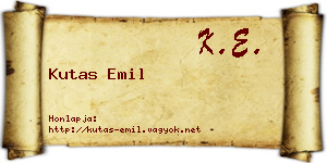 Kutas Emil névjegykártya